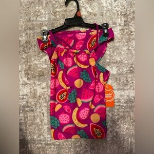 Wonder Nation Pink Fruit Print Kids Bikini set size M-NWT
